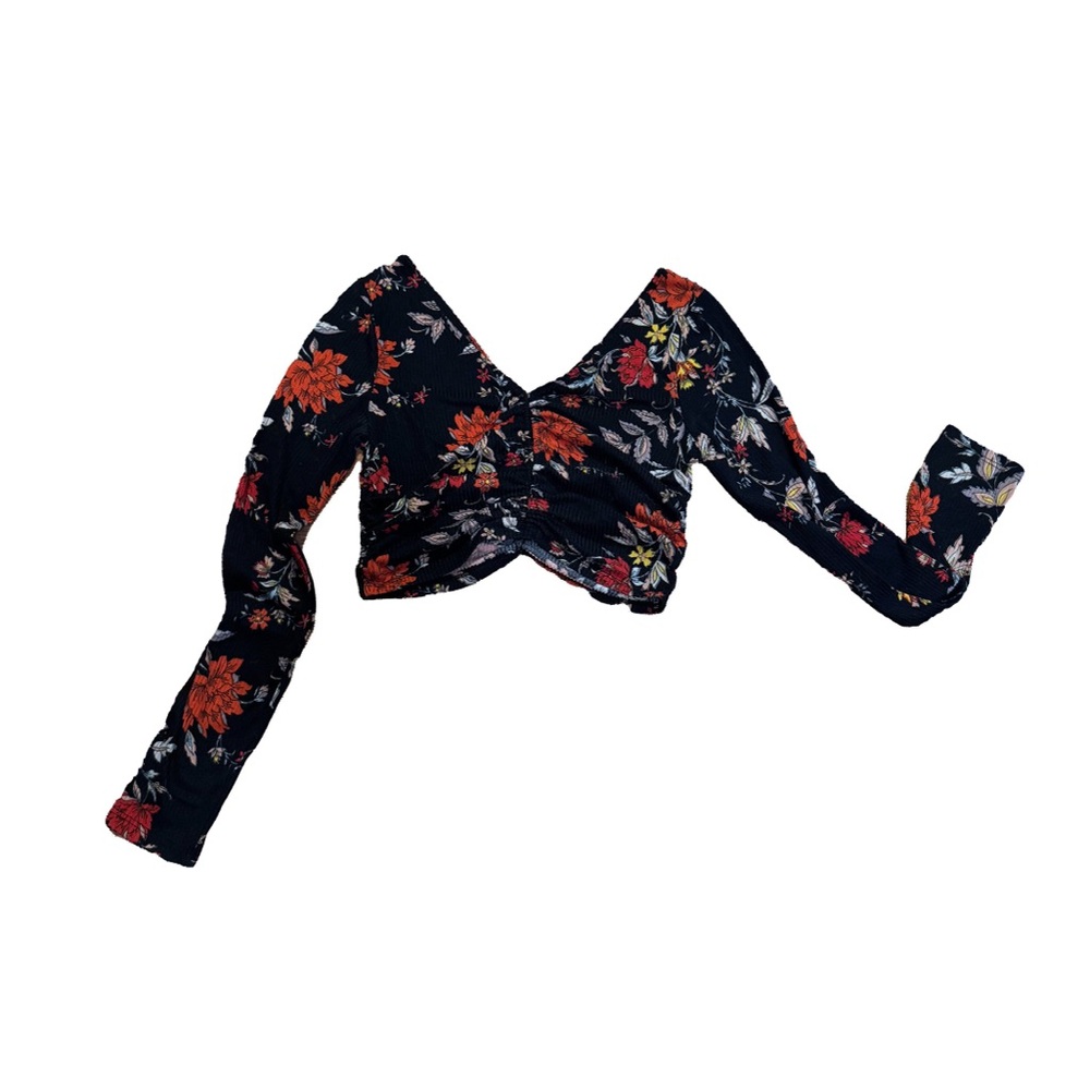 Publik Floral Black Crop Top